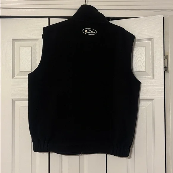 Drake Black Fleece Vest with Logo - Picture 2 of 3